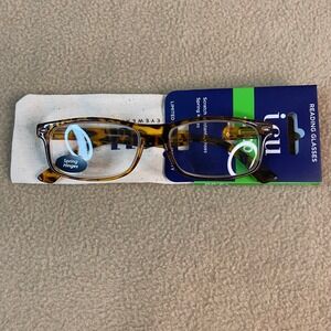 iCU Reading Glasses Brown +2.00 Magnification Scratch Resistant Readers Lenses